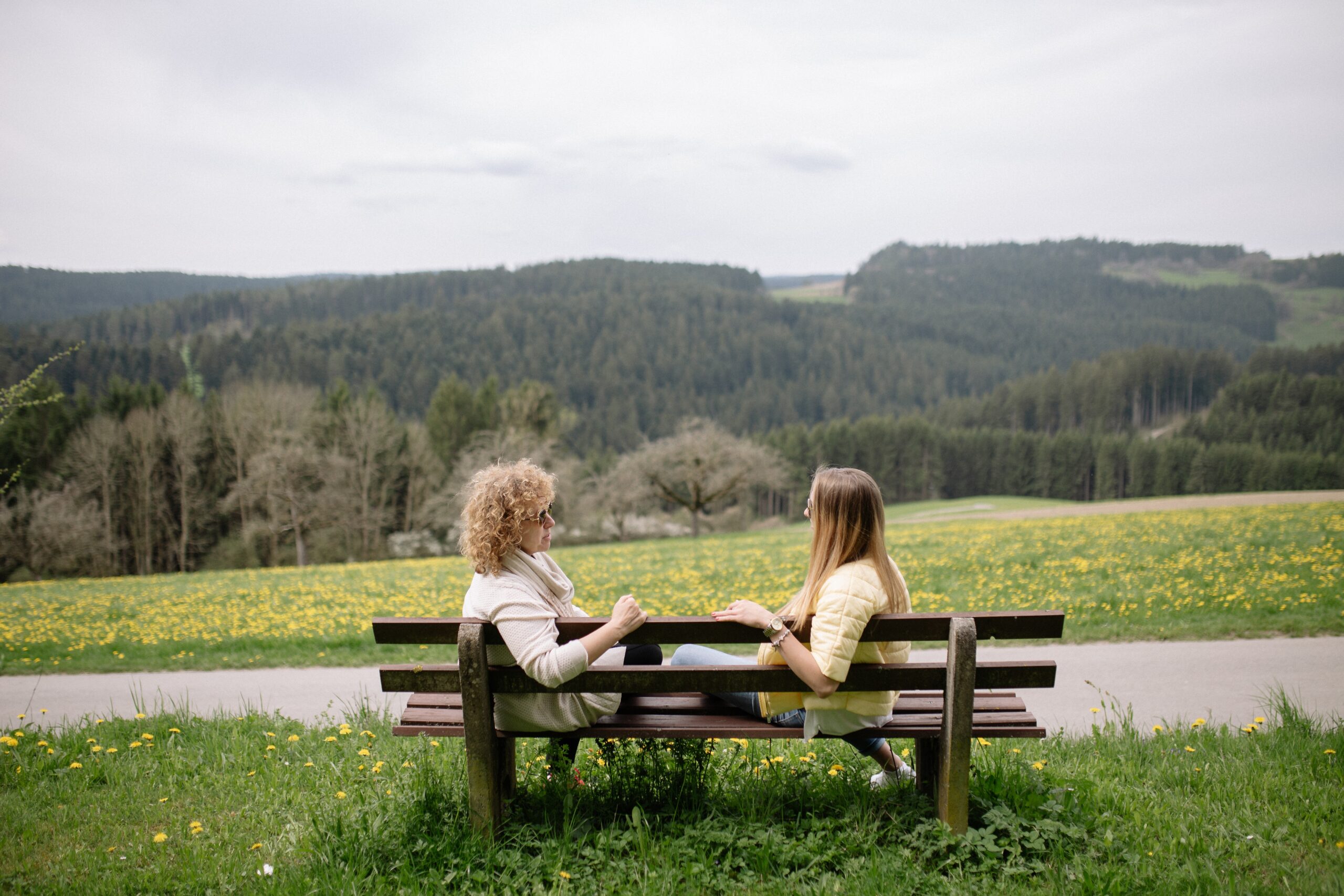 two women on bench
